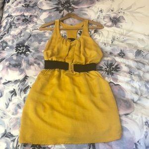 Mustard colored dress with belt